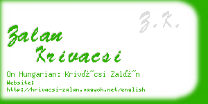 zalan krivacsi business card